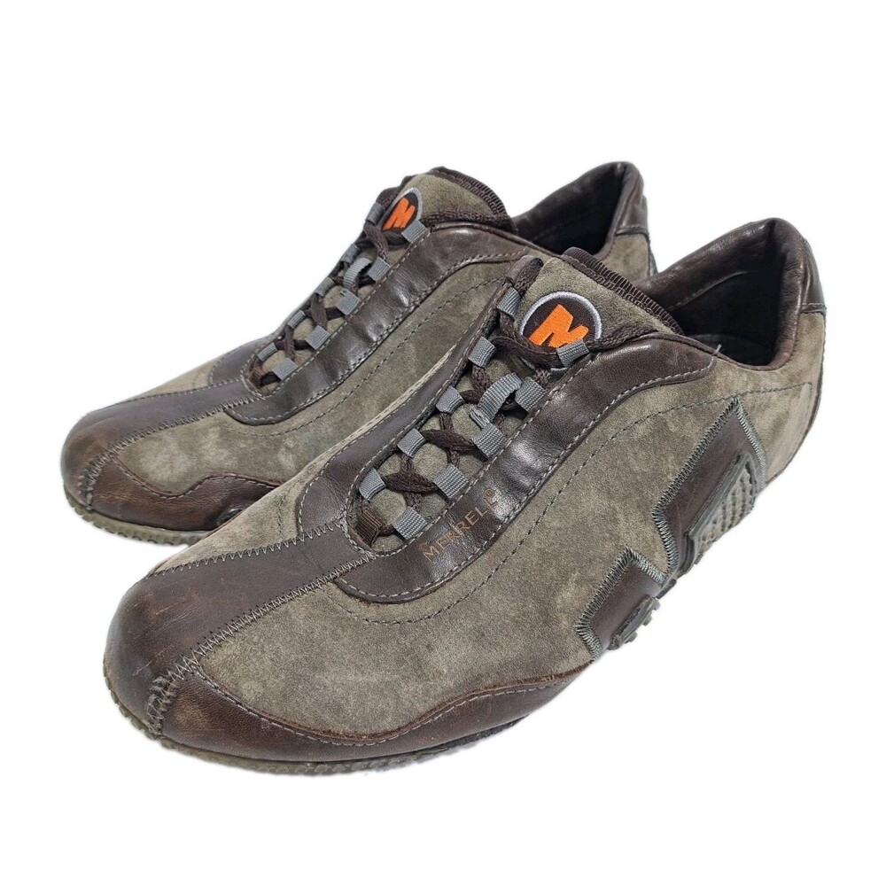 Merrell Relay Fly Women's Size 10 Sneakers Taupe Tan Brown Leather Suede Casual